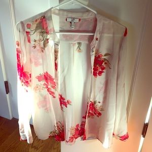 Sheer floral blouse from Joie